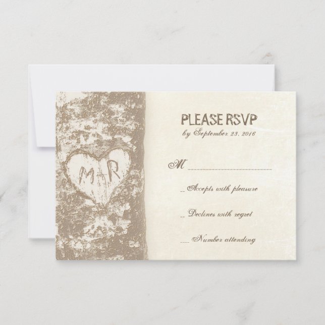 Liebe Tree Hochzeit RSVP-Karten RSVP Karte (Vorderseite)