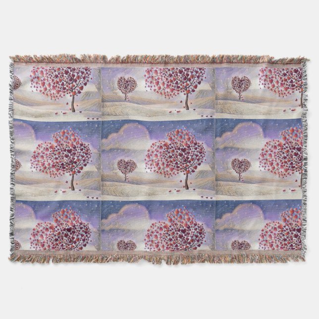 Liebe Tree Throw Blanket Decke (Vorderseite)
