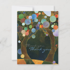 Liebe Trees Blue Modern Wedding Vielen Dank Dankeskarte