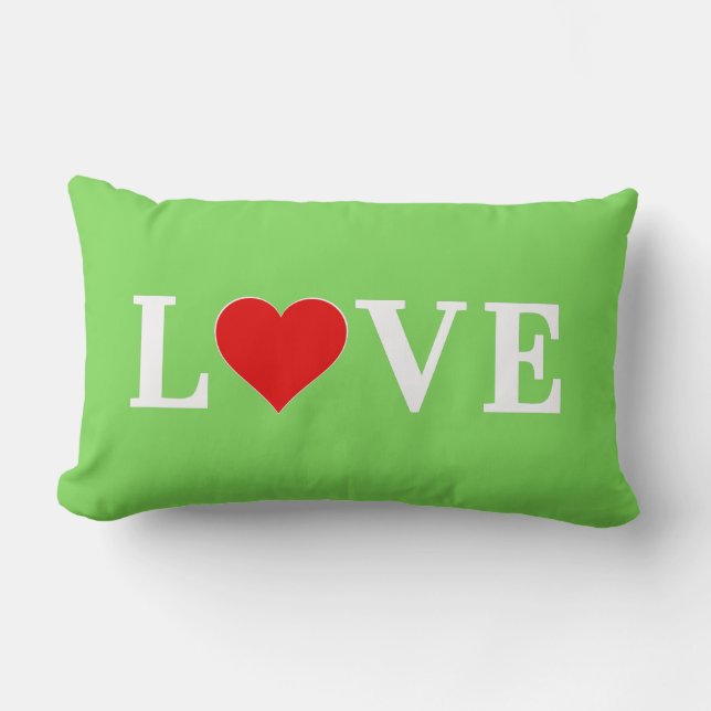 LIEBE Trending Lime Green Moderne Elegante Lendenkissen (Vorderseite)