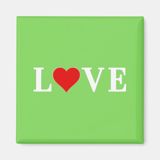 LIEBE Trending Lime Green Moderne Elegante Magnet (Vorne)