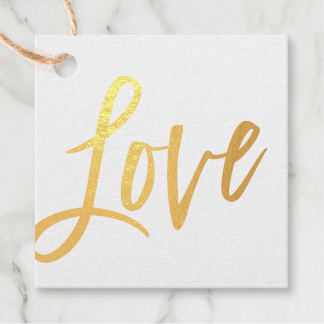 LIEBE trendy moderne handgeschriebene Schrift Geschenkanhänger (Vorderseite)