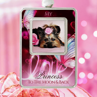 Liebe Tribute, Pink Hearts & Butterfly - Foto für  Rahmen-Ornament Silber
