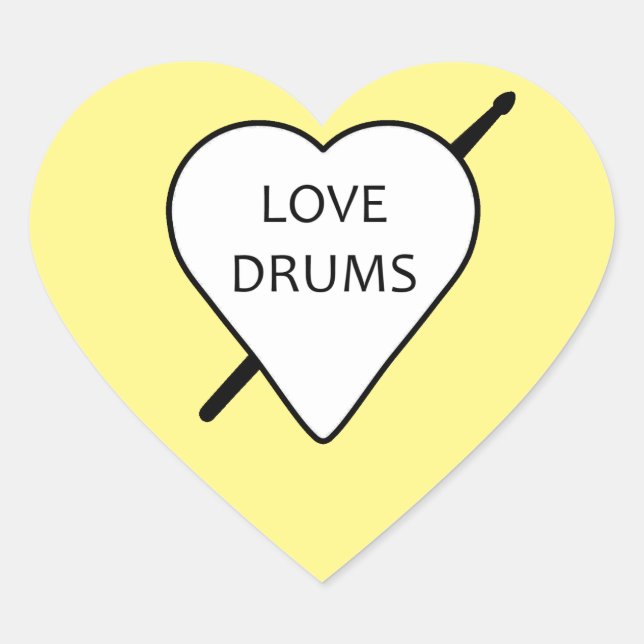 Liebe Trommeln Heart Stickers (Packung mit 20 Stüc (Vorderseite)