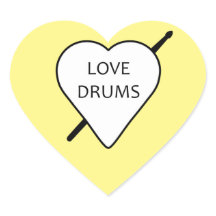 Liebe Trommeln Heart Stickers (Packung mit 20 Stüc