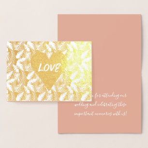 Liebe Tropical Wedding Vielen Dank Folienkarte
