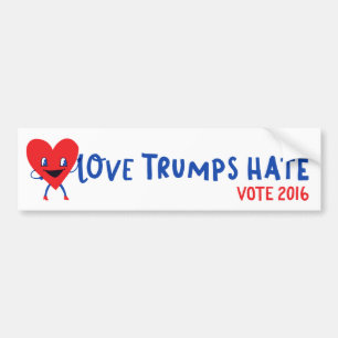 Liebe-Trumpf-Hass Autoaufkleber