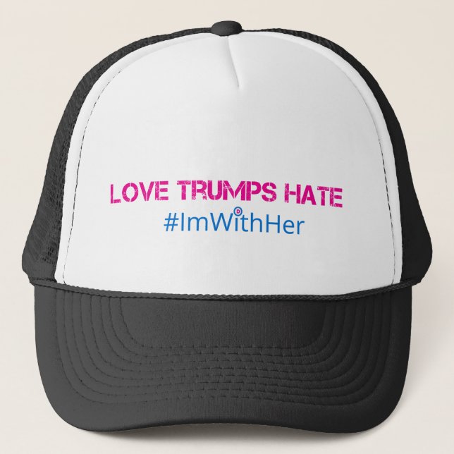 Liebe-Trumpf-Hass-Fernlastfahrer-Hut Truckerkappe (Vorderseite)