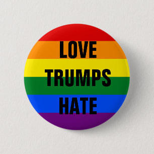 Liebe-Trumpf-Hass - Knopf Button