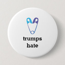 Liebe-Trumpf-Hass-Sicherheits-Button-Knopf Button