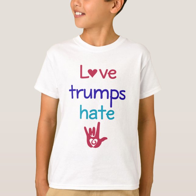 Liebe-Trümpfe hassen Antitrumpf T-Shirt (Vorderseite)