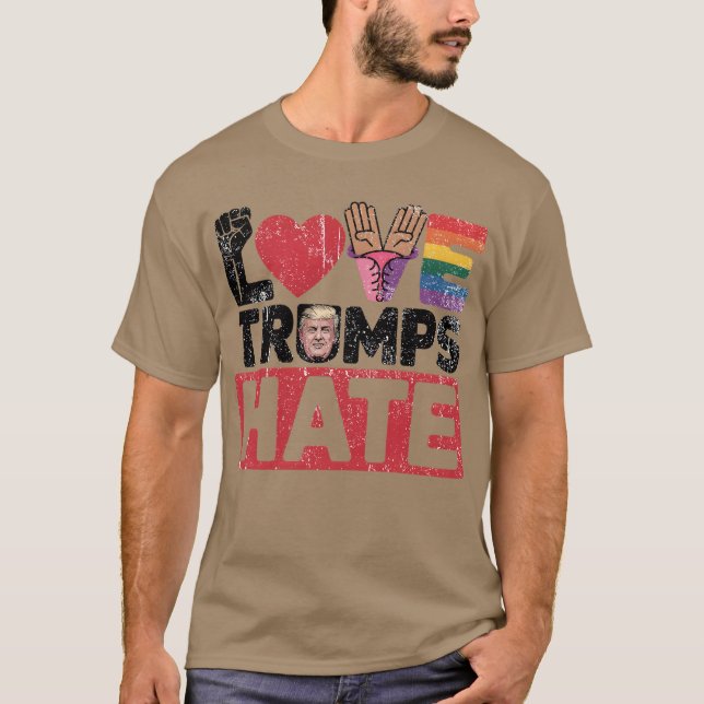 LIEBE TRUMPS HASEN T-Shirt (Vorderseite)
