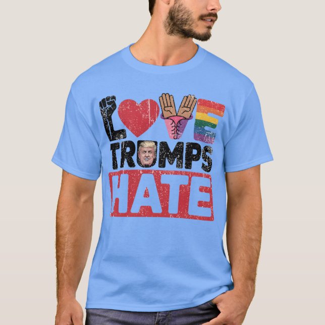 LIEBE TRUMPS HASEN T-Shirt (Vorderseite)