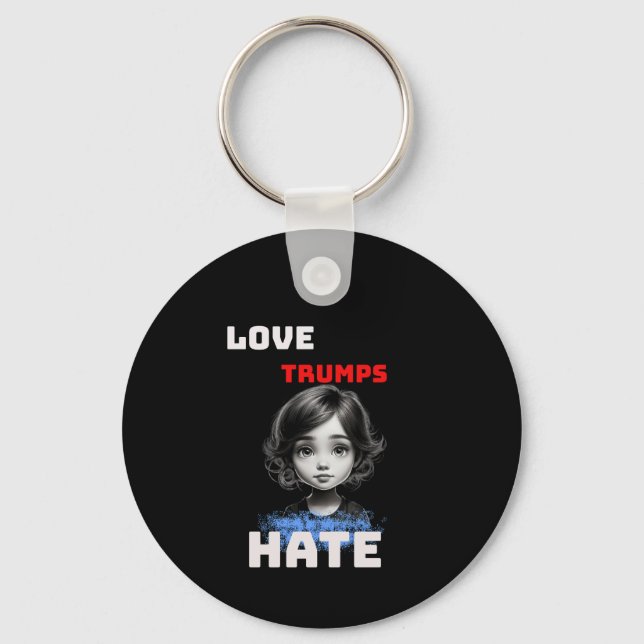 LIEBE TRUMPS HATE - anti Donald tee Schlüsselanhänger (Vorderseite)