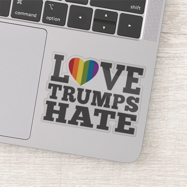 Liebe Trumps Hate - Anti Donald Trump Aufkleber (Detail)