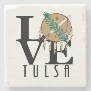 LIEBE Tulsa Oklahoma Steinuntersetzer