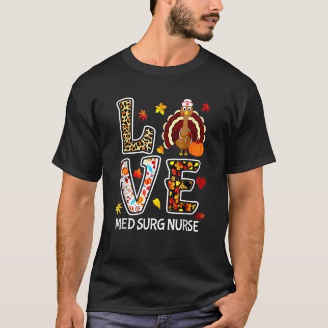 Liebe Türkei Med Surg Erntedank Leopard Pu T-Shirt (Vorderseite)
