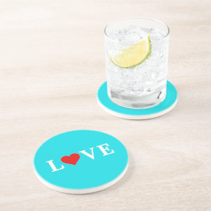 LIEBE Türkis Blue Aqua Getränkeuntersetzer