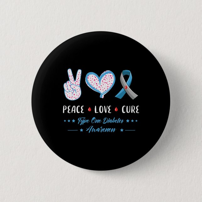 Liebe Typ 1 Diabetes Männer Frauen Button (Vorderseite)