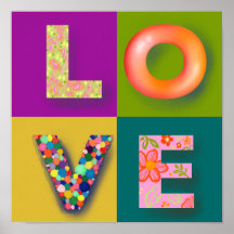 LIEBE Type Color Textur Einfaches Poster wiedergeb