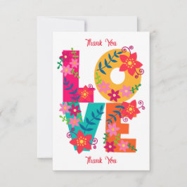 LIEBE Typografie-Clipart, Blumendesign Dankeskarte