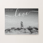 Liebe Typografie Drehbuch Schwarz-weiß Hochzeit Fo<br><div class="desc">Liebe Typografie Drehbuch Schwarz-weiß Hochzeitsspiel Foto Indoorspiel-Puzzle</div>