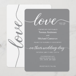 Liebe Typografie Elegantes Hochzeitsskript Einladung