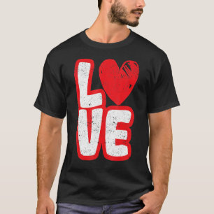Liebe Typografie Herzt Valentinstag Romantischer T T-Shirt