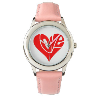 Liebe Typografie in Herzform Armbanduhr