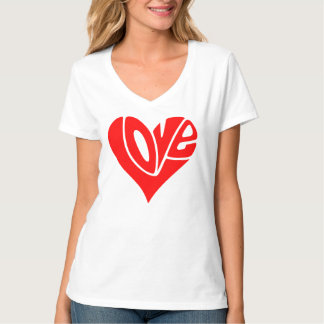 Liebe Typografie in Herzform T-Shirt