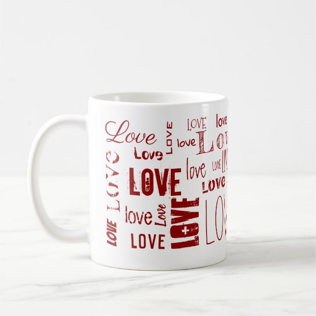 LIEBE! Typografie Kaffeetasse (Links)