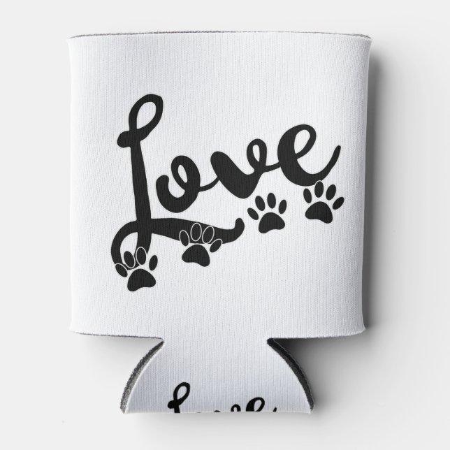 Liebe Typografie mit Hundekuppeldrucken Dosenkühler (Vorderseite)