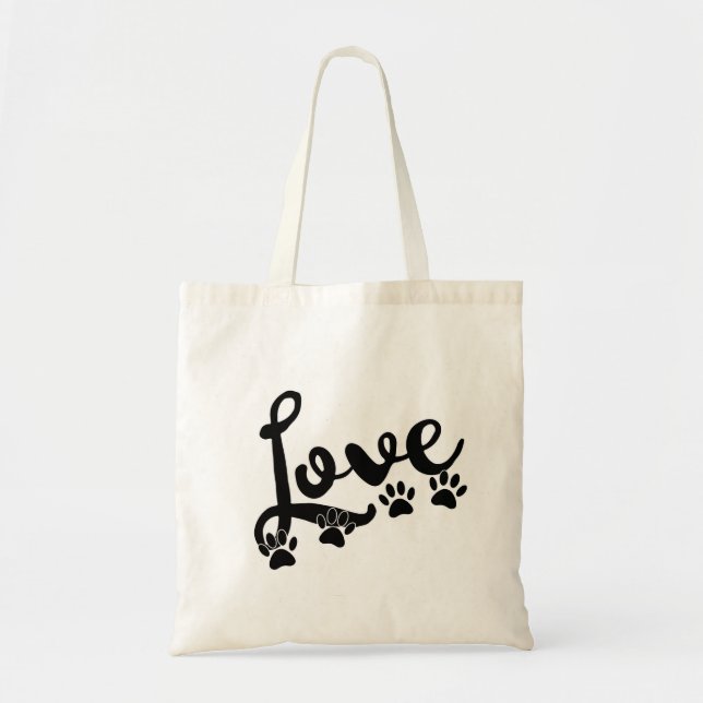 Liebe Typografie mit Hundekuppeldrucken Tragetasche (Vorne)
