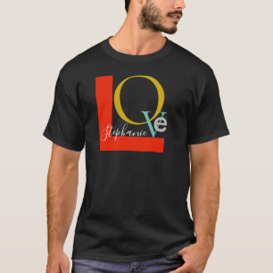 Liebe Typografie Mit Monogramm Bezeichnung T-Shirt
