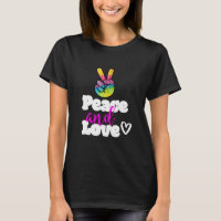Liebe Typografie Rainbow Hand Peace Sign