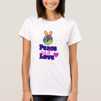 Liebe Typografie Rainbow Hand Peace Sign