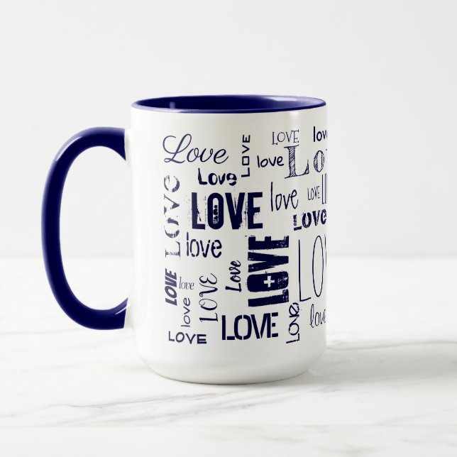 LIEBE! Typografie Tasse (Links)