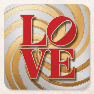 LIEBE Typografie Untersetzer Set