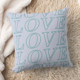 Liebe Typografie Valentinstag Pillow - Blau Kissen