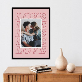 Liebe Typografie Valentinstag Poster - Rosa