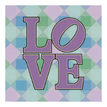LIEBE Typografy Square Kariert Poster