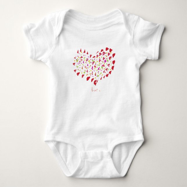 Liebe U Big Red Paint Heart T - Shirt (Vorderseite)
