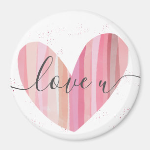 liebe U Cute Pink Texturiertes Herz Magnet
