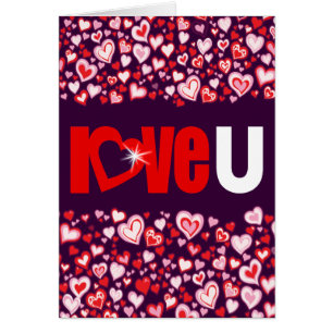 Liebe U Diamantherz rot & lila teilen Liebe