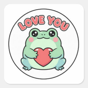 Liebe U Frosch Aufkleber Süßer Herz-Augen-Frosch R