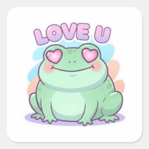 Liebe U Frosch Aufkleber Süßer Herz-Augen-Frosch R