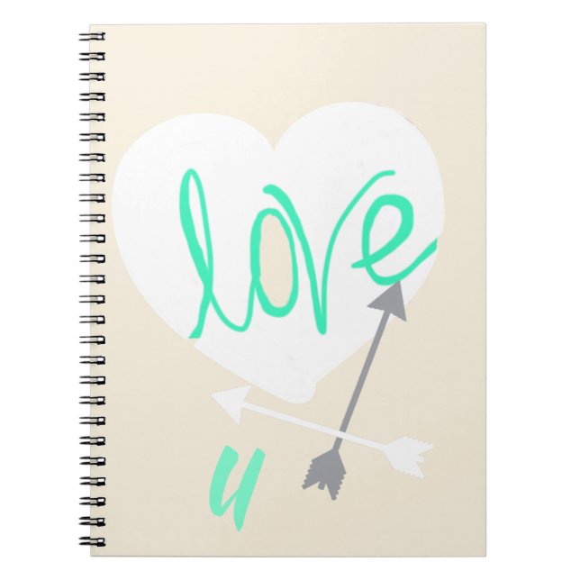 Liebe U Heart Arrows Notebook Notizblock (Vorderseite)