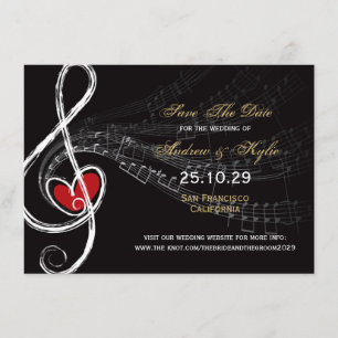 Liebe-u. Musik-Künstler-Foto-Save the Date Karte