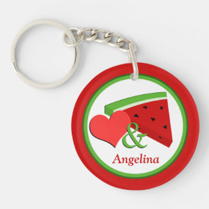 Liebe u. Wassermelone - personalisierter Schlüsselanhänger