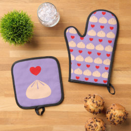 Liebe Ube Ofenhandschuh & Topflappen-Set